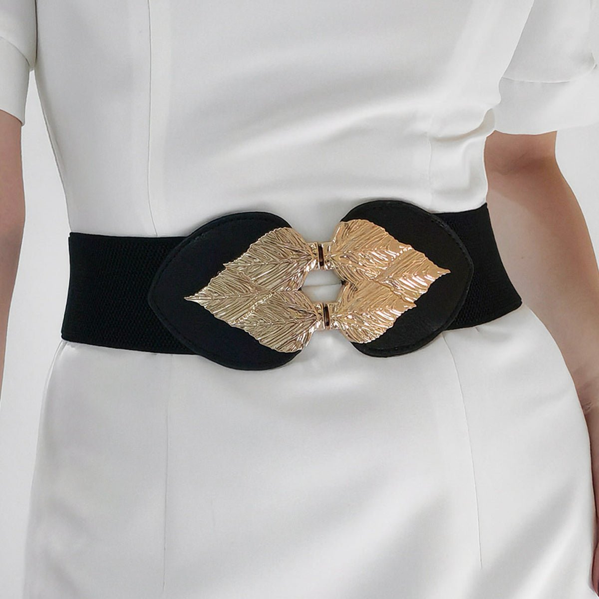 Alloy Leaf Buckle Elastic Belt | Trending Chic NZ