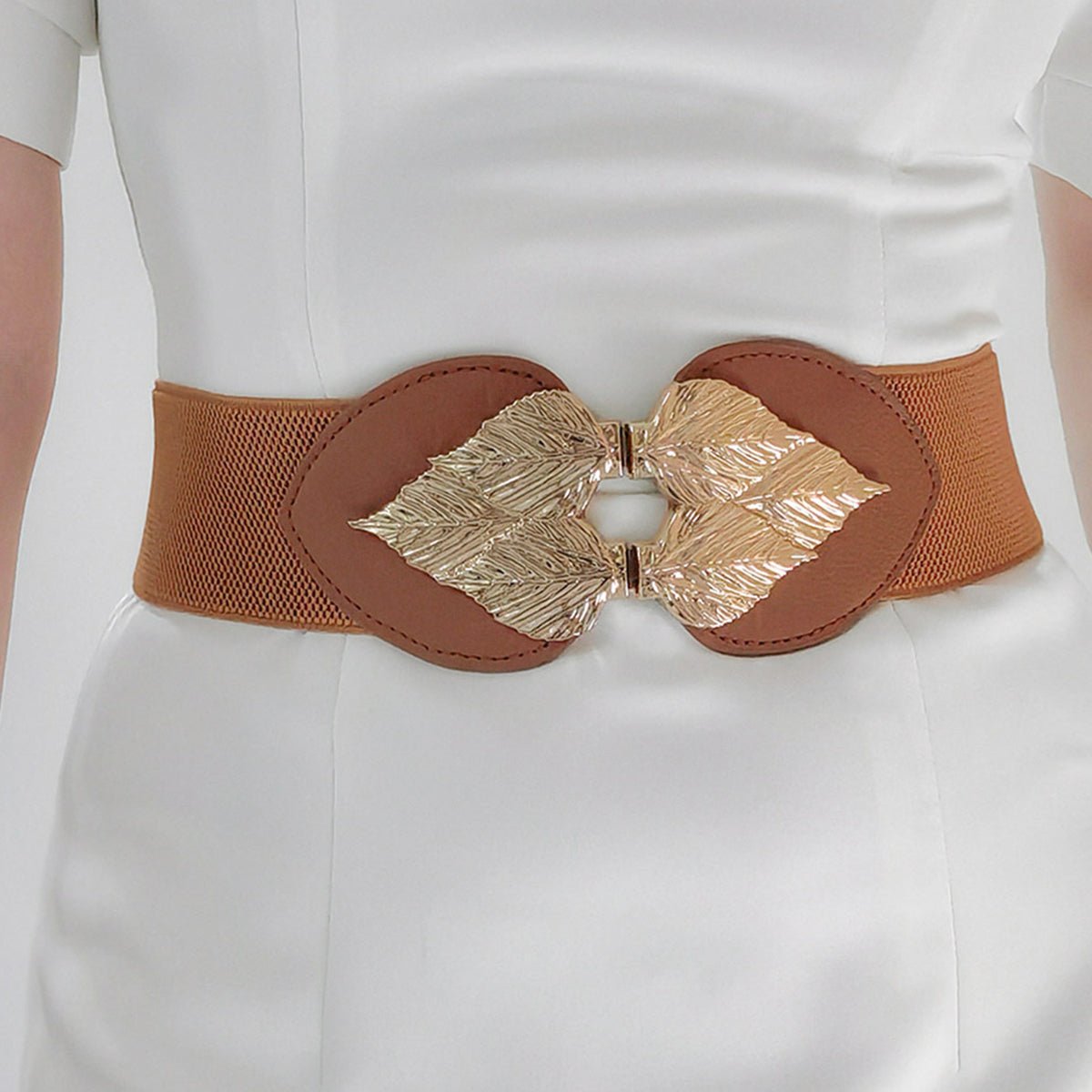 Alloy Leaf Buckle Elastic Belt | Trending Chic NZ