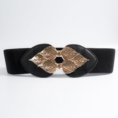 Alloy Leaf Buckle Elastic Belt | Trending Chic NZ