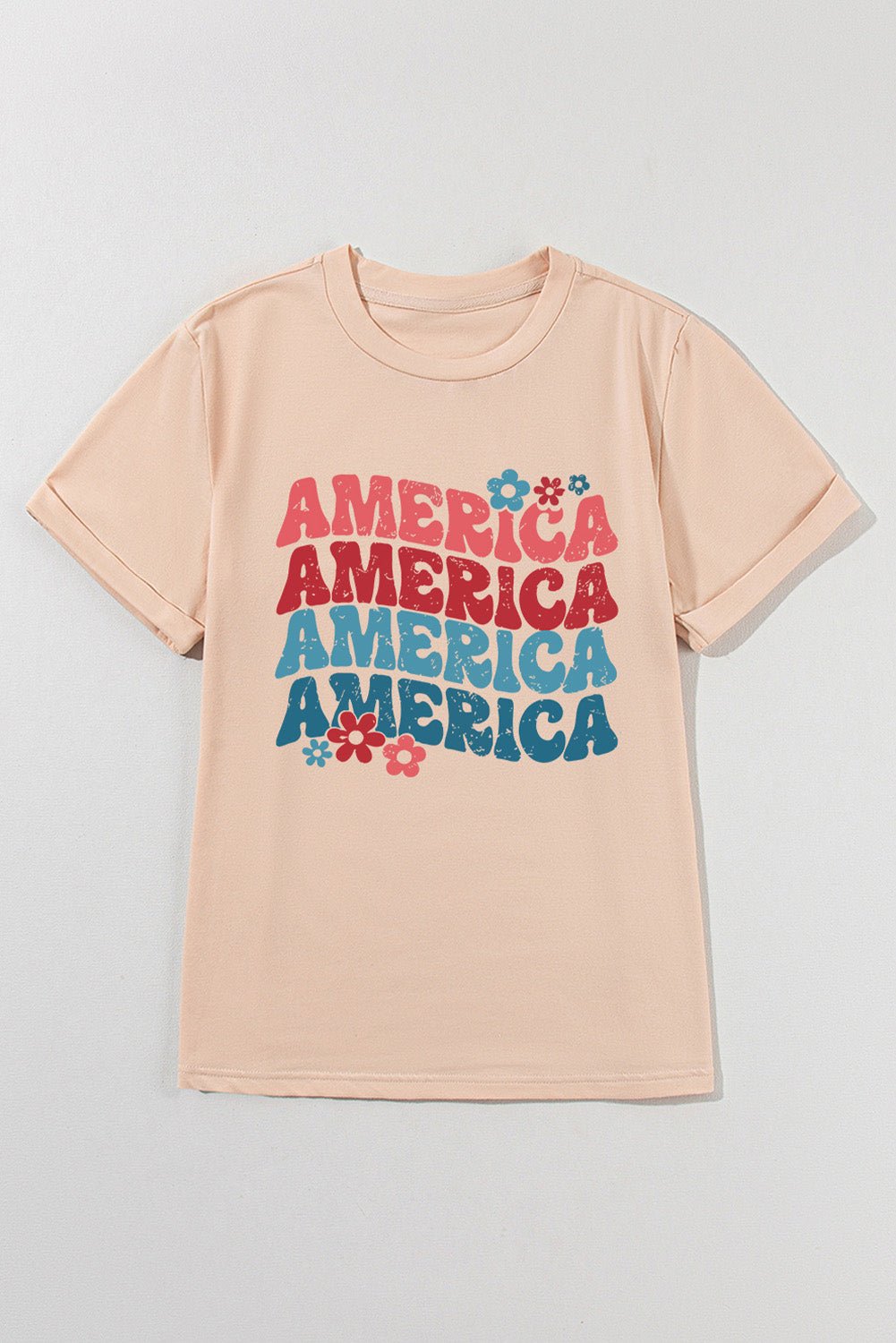 AMERICA Round Neck Short Sleeve T-Shirt | Trending Chic NZ