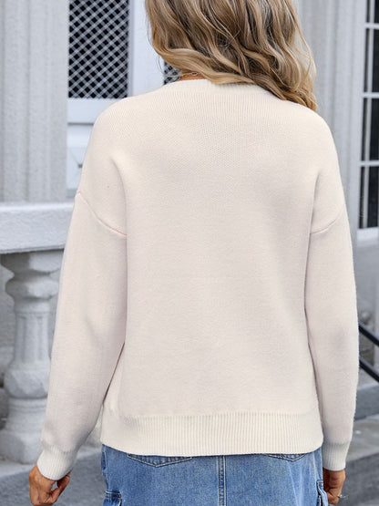 Angel Wings Bow Graphic Round Neck Long Sleeve Sweater | Trending Chic NZ