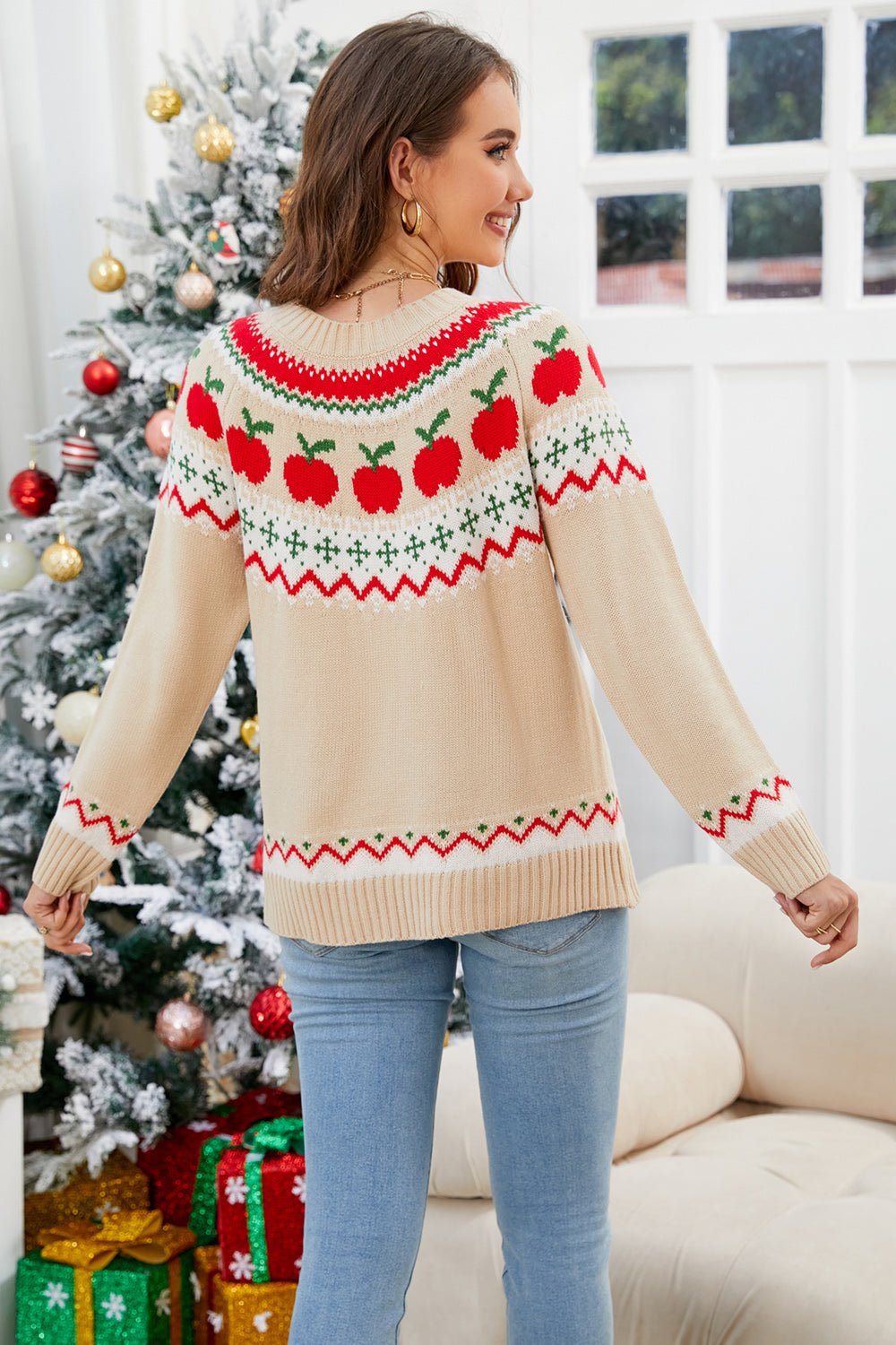 Angel Wings Graphic Round Neck Long Sleeve Sweater | Trending Chic NZ