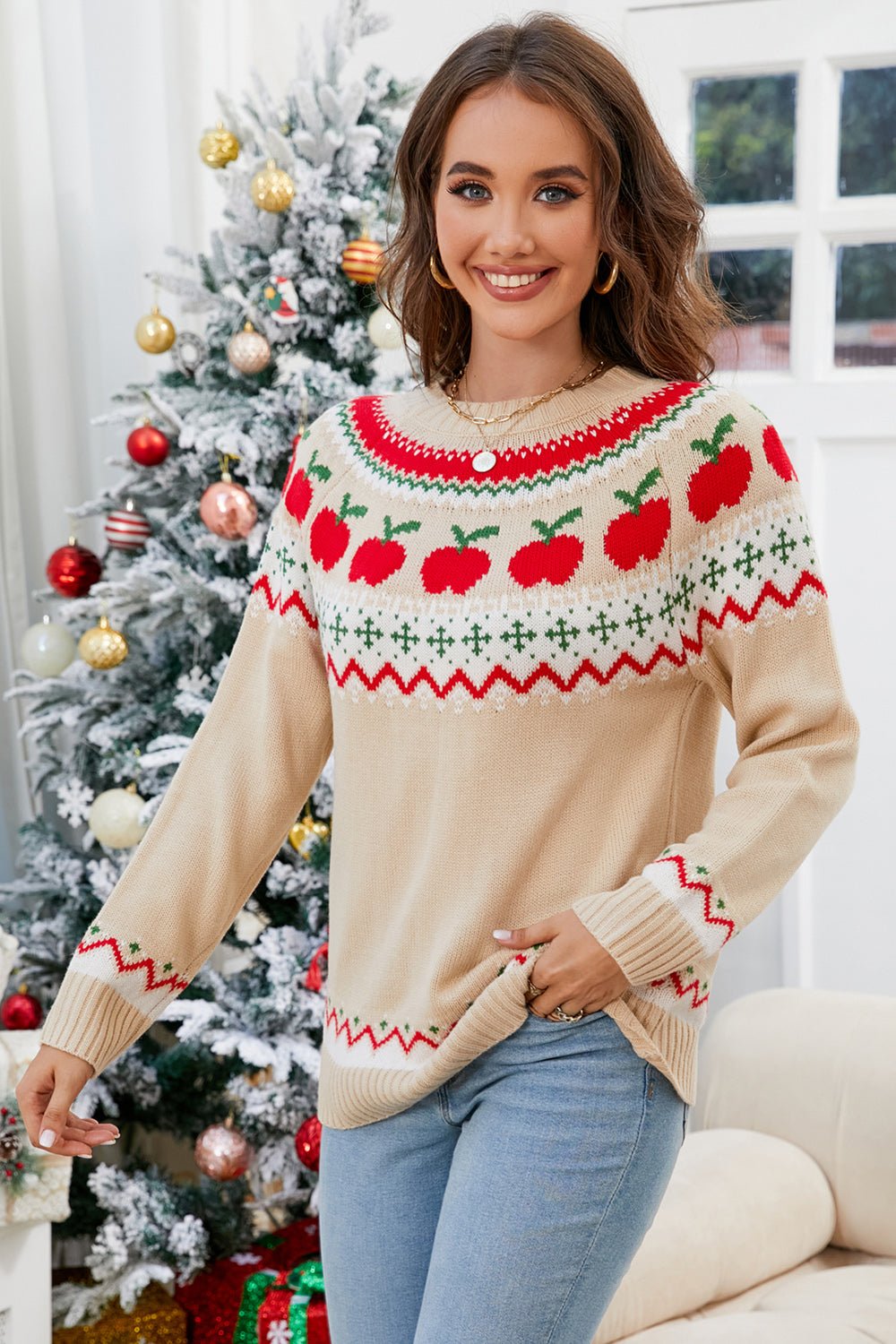 Angel Wings Graphic Round Neck Long Sleeve Sweater | Trending Chic NZ