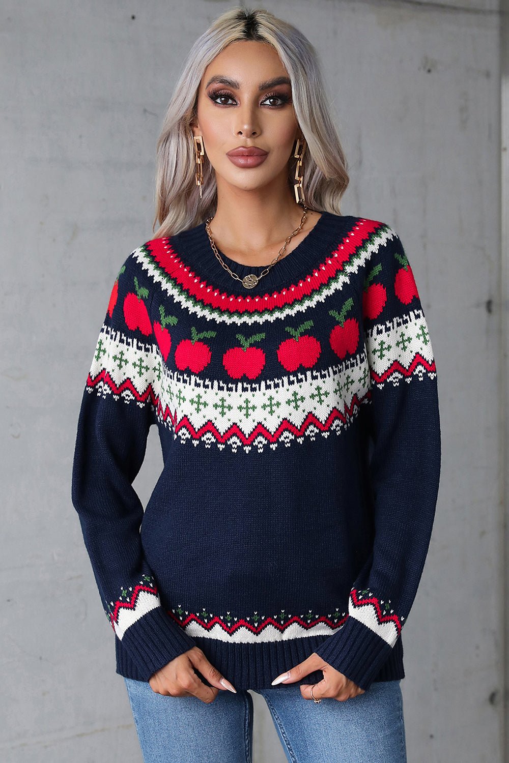 Angel Wings Graphic Round Neck Long Sleeve Sweater | Trending Chic NZ