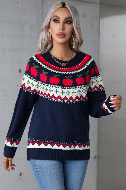 Angel Wings Graphic Round Neck Long Sleeve Sweater | Trending Chic NZ