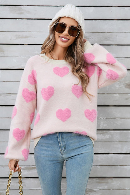 Angel Wings Heart Dropped Shoulder Long Sleeve Sweater | Trending Chic NZ