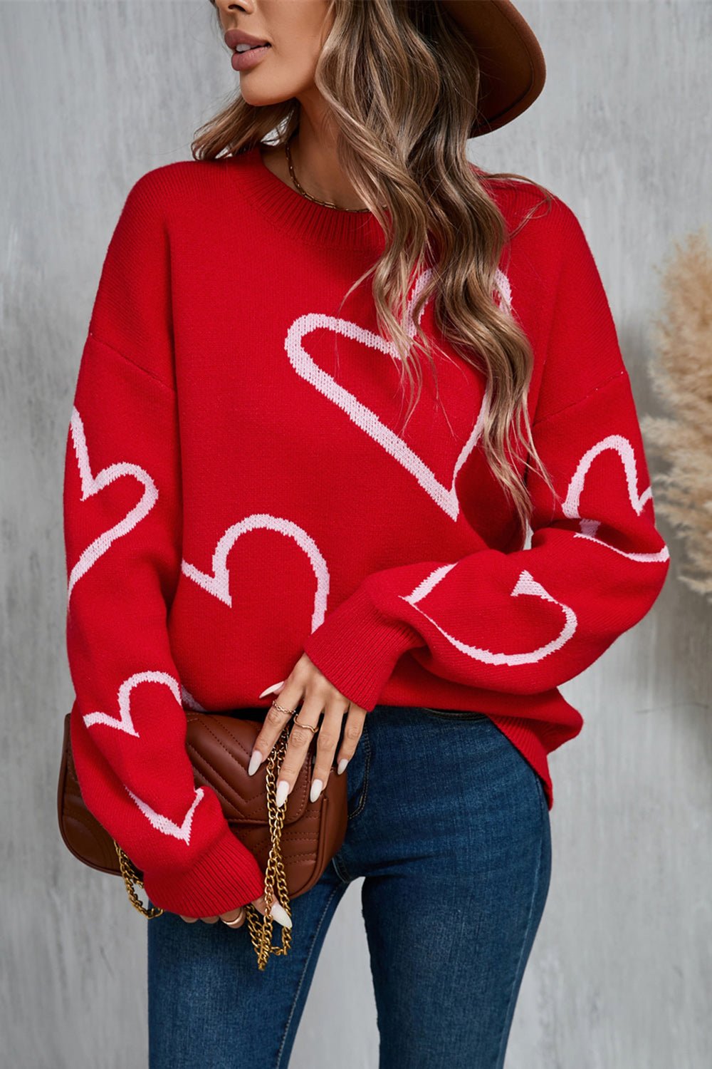 Angel Wings Heart Dropped Shoulder Long Sleeve Sweater | Trending Chic NZ