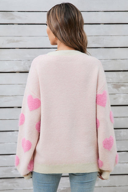 Angel Wings Heart Dropped Shoulder Long Sleeve Sweater | Trending Chic NZ