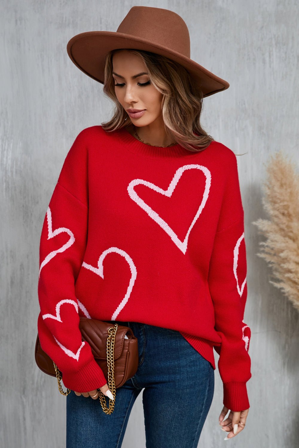 Angel Wings Heart Dropped Shoulder Long Sleeve Sweater | Trending Chic NZ