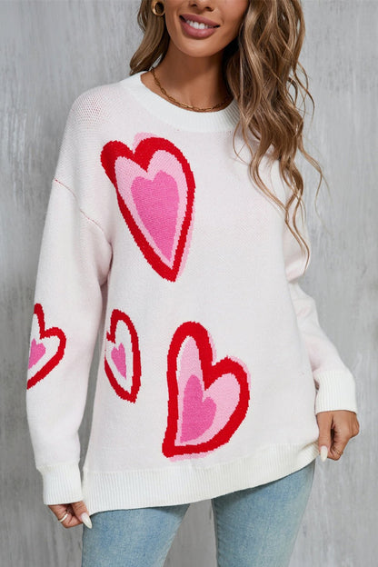 Angel Wings Heart Round Neck Long Sleeve Sweater | Trending Chic NZ