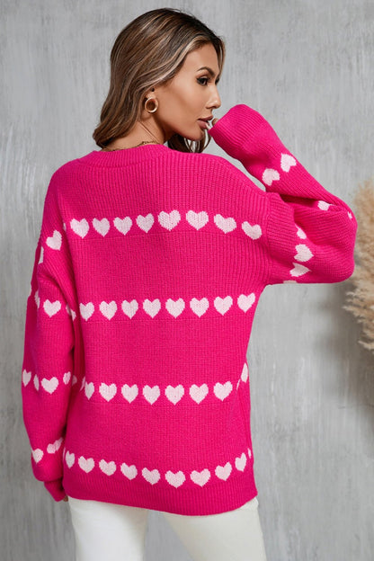 Angel Wings Heart Round Neck Long Sleeve Sweater | Trending Chic NZ