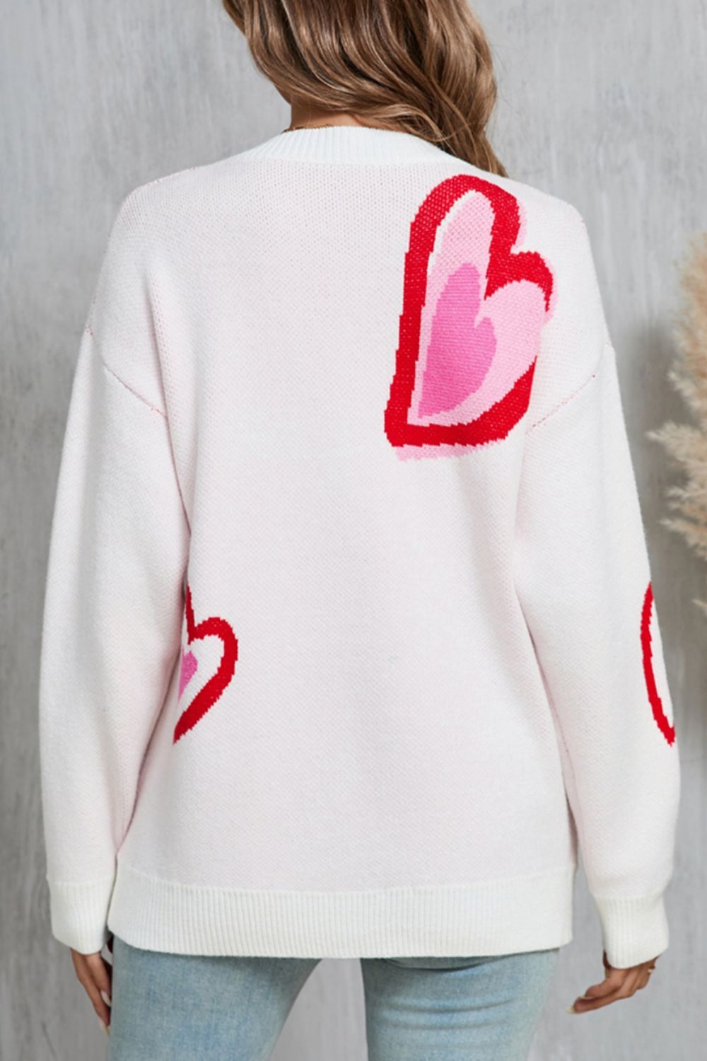 Angel Wings Heart Round Neck Long Sleeve Sweater | Trending Chic NZ