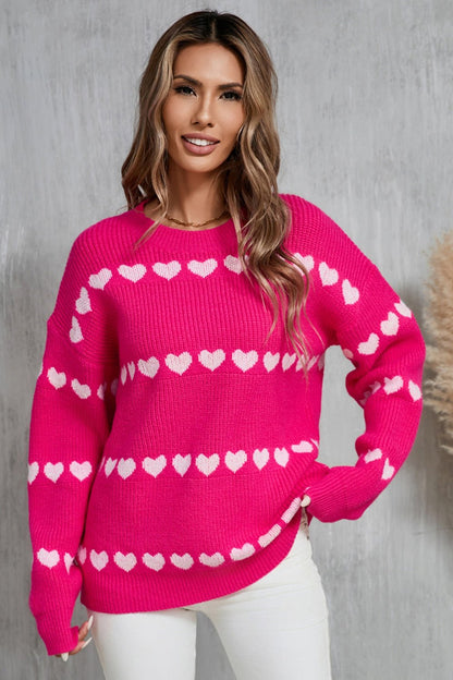 Angel Wings Heart Round Neck Long Sleeve Sweater | Trending Chic NZ