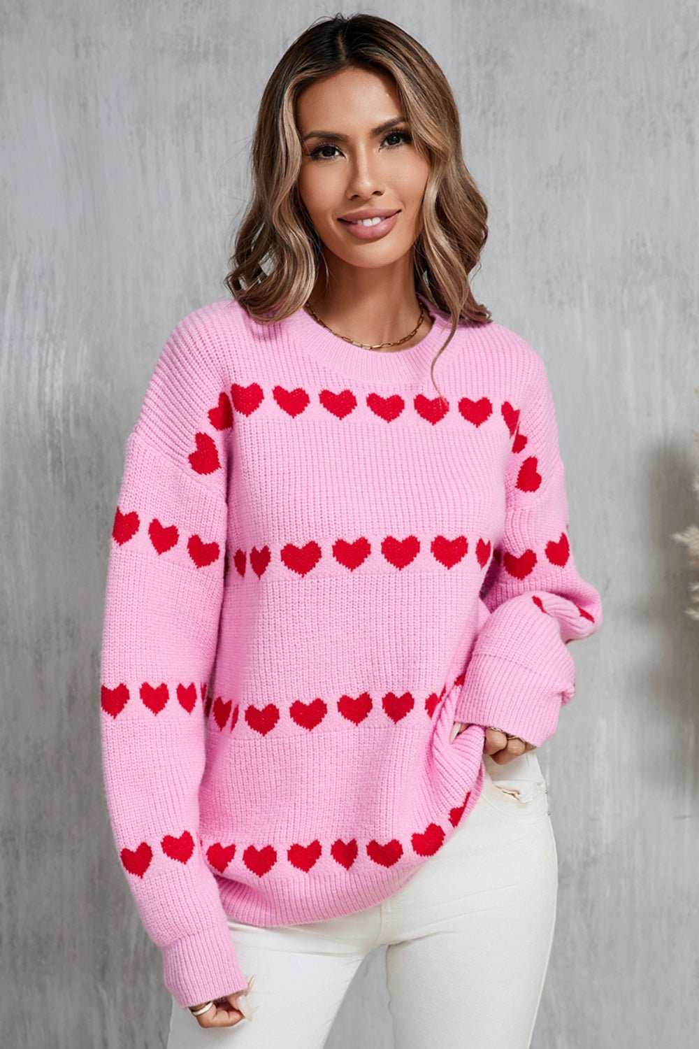 Angel Wings Heart Round Neck Long Sleeve Sweater | Trending Chic NZ