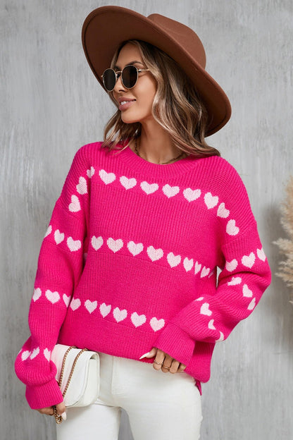 Angel Wings Heart Round Neck Long Sleeve Sweater | Trending Chic NZ