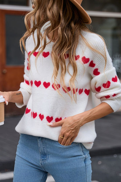 Angel Wings Heart Round Neck Long Sleeve Sweater | Trending Chic NZ