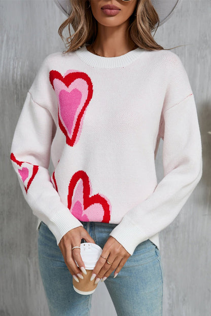 Angel Wings Heart Round Neck Long Sleeve Sweater | Trending Chic NZ