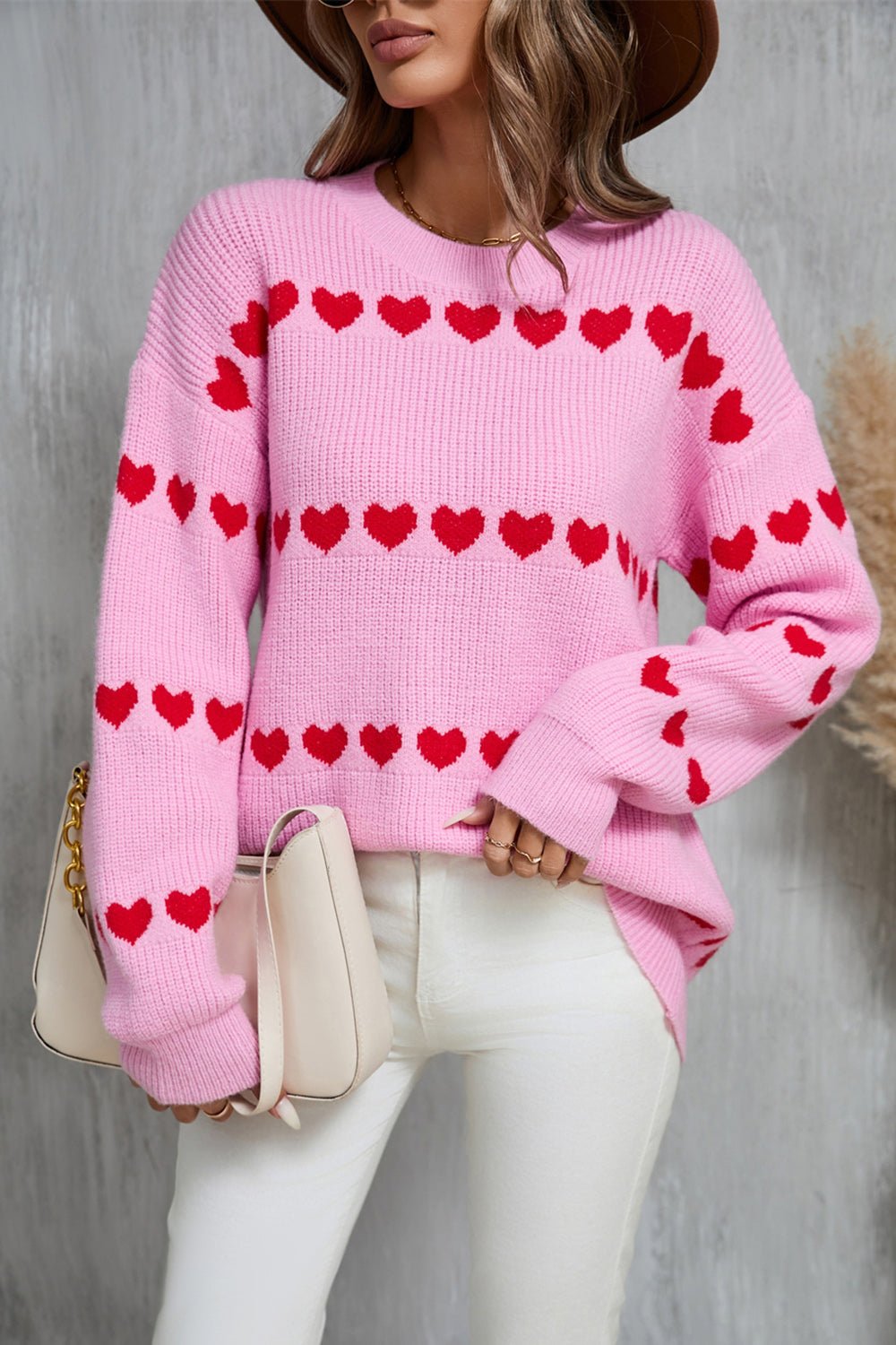 Angel Wings Heart Round Neck Long Sleeve Sweater | Trending Chic NZ