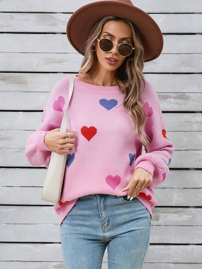 Angel Wings Heart Round Neck Long Sleeve Sweater | Trending Chic NZ