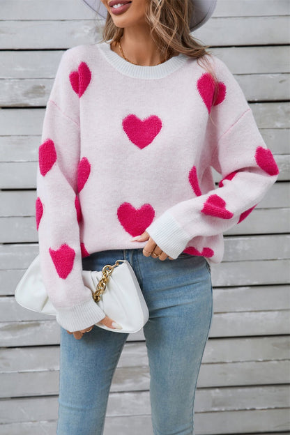 Angel Wings Heart Round Neck Long Sleeve Sweater | Trending Chic NZ