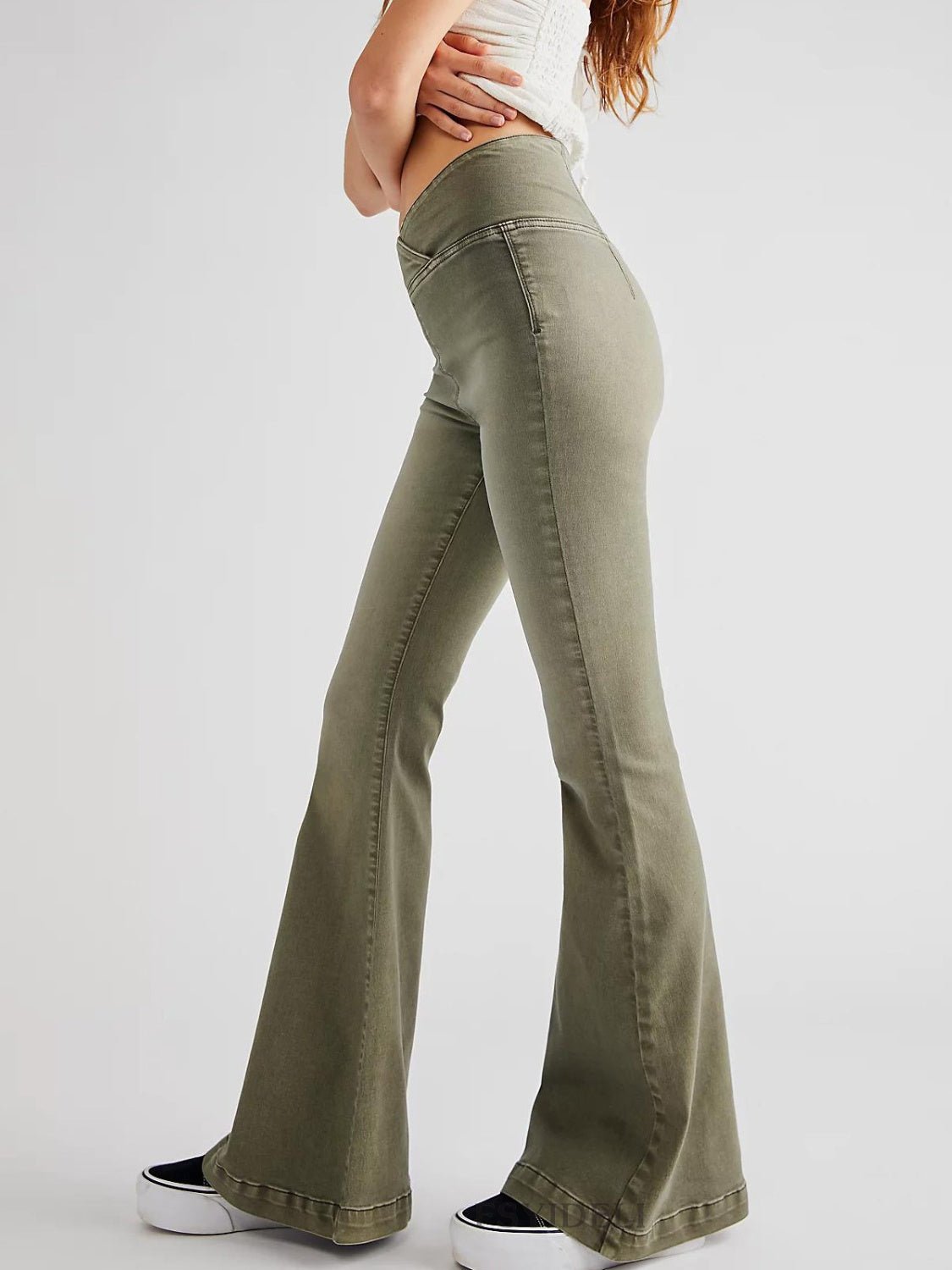 Asymmetric Waist Flare Jeans | Trending Chic NZ