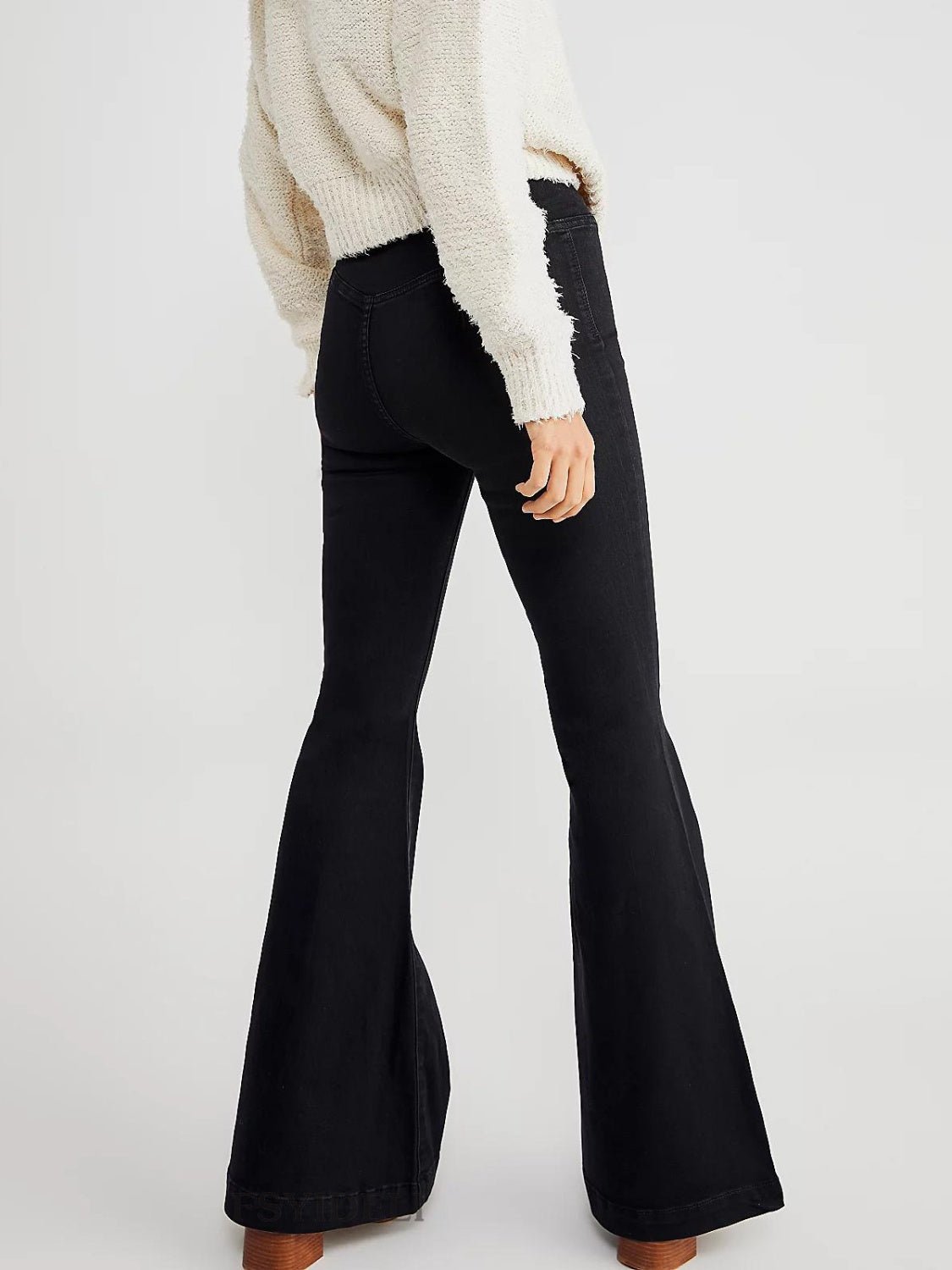 Asymmetric Waist Flare Jeans | Trending Chic NZ