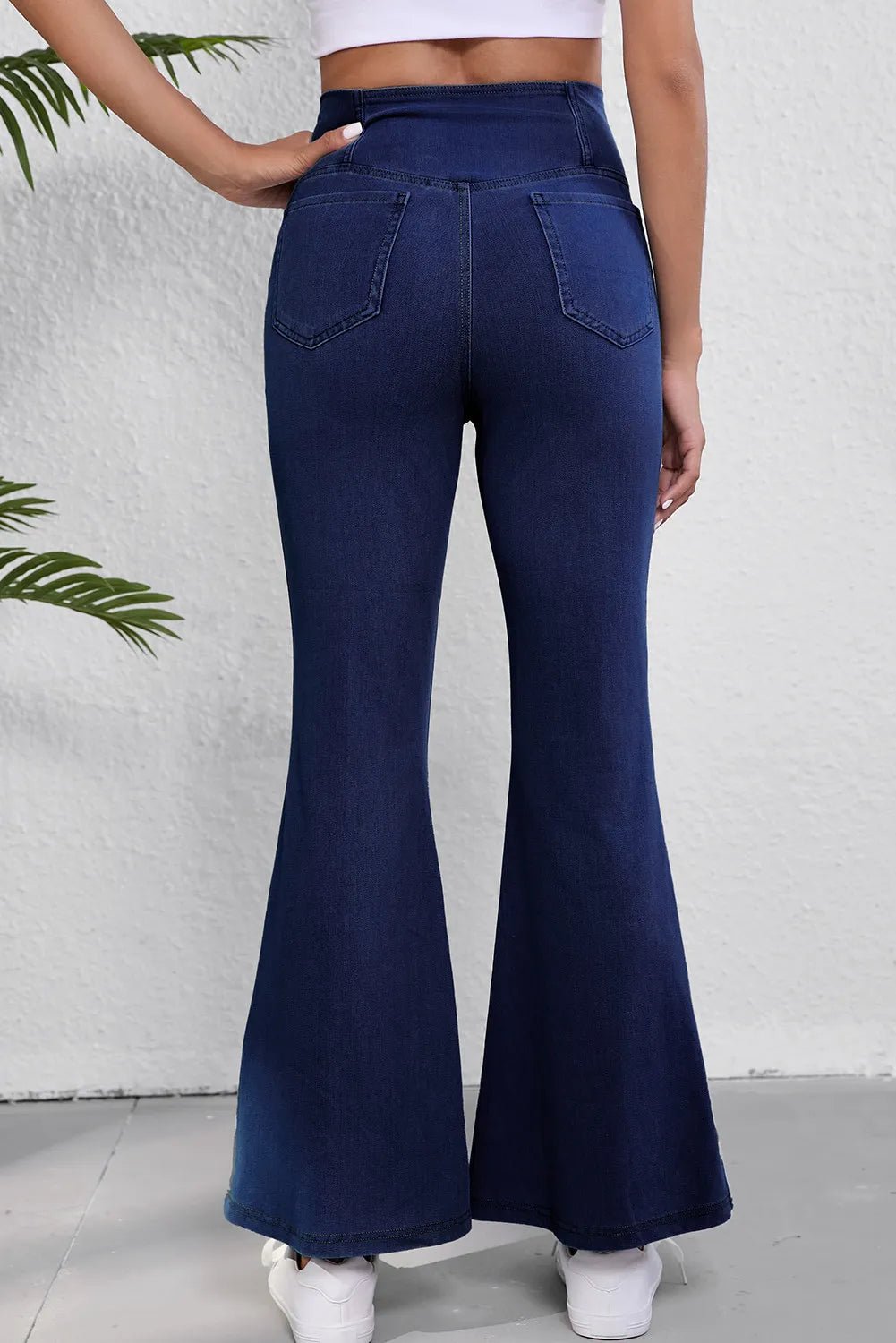 Asymmetric Waist Flare Jeans | Trending Chic NZ