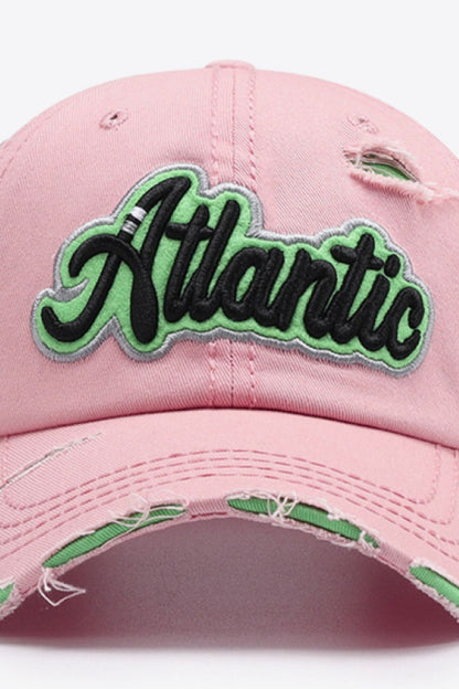 ATLANTIC Graphic Distressed Baseball Cap | Trending Chic NZ