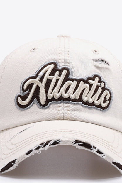 ATLANTIC Graphic Distressed Baseball Cap | Trending Chic NZ