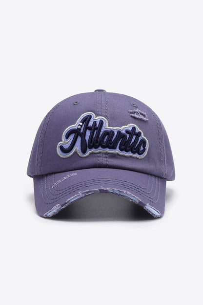 ATLANTIC Graphic Distressed Baseball Cap | Trending Chic NZ