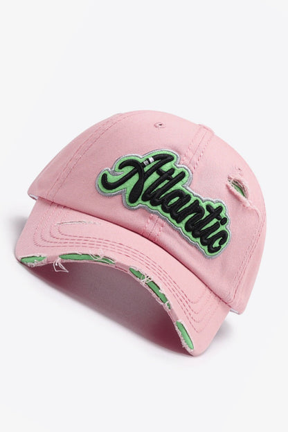 ATLANTIC Graphic Distressed Baseball Cap | Trending Chic NZ