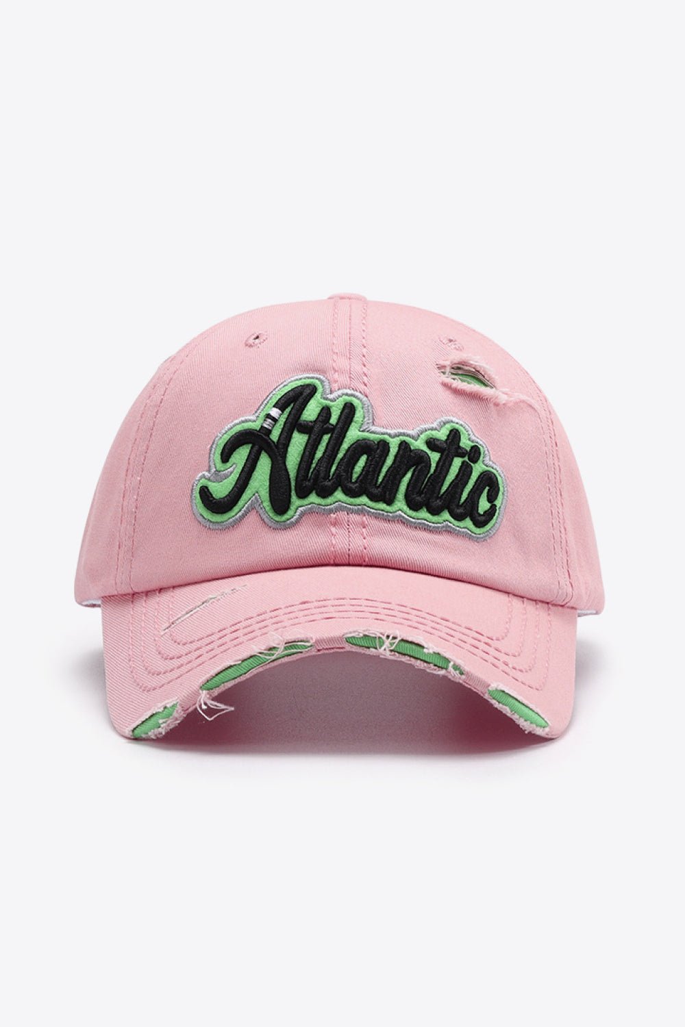 ATLANTIC Graphic Distressed Baseball Cap | Trending Chic NZ