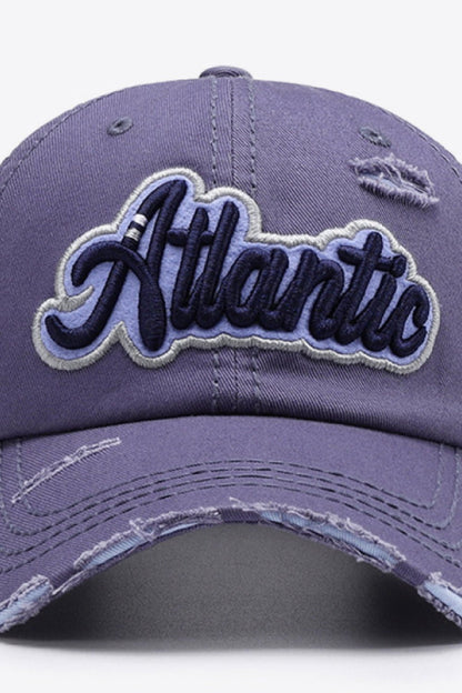 ATLANTIC Graphic Distressed Baseball Cap | Trending Chic NZ