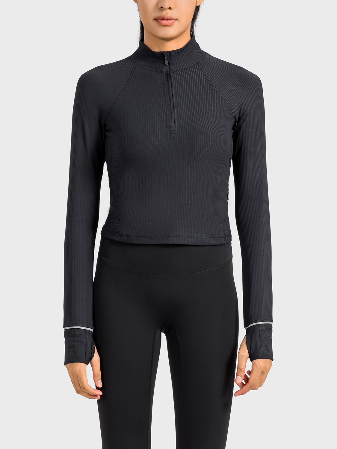 Millennia Mock Neck Half Zip Long Sleeve Sport Top