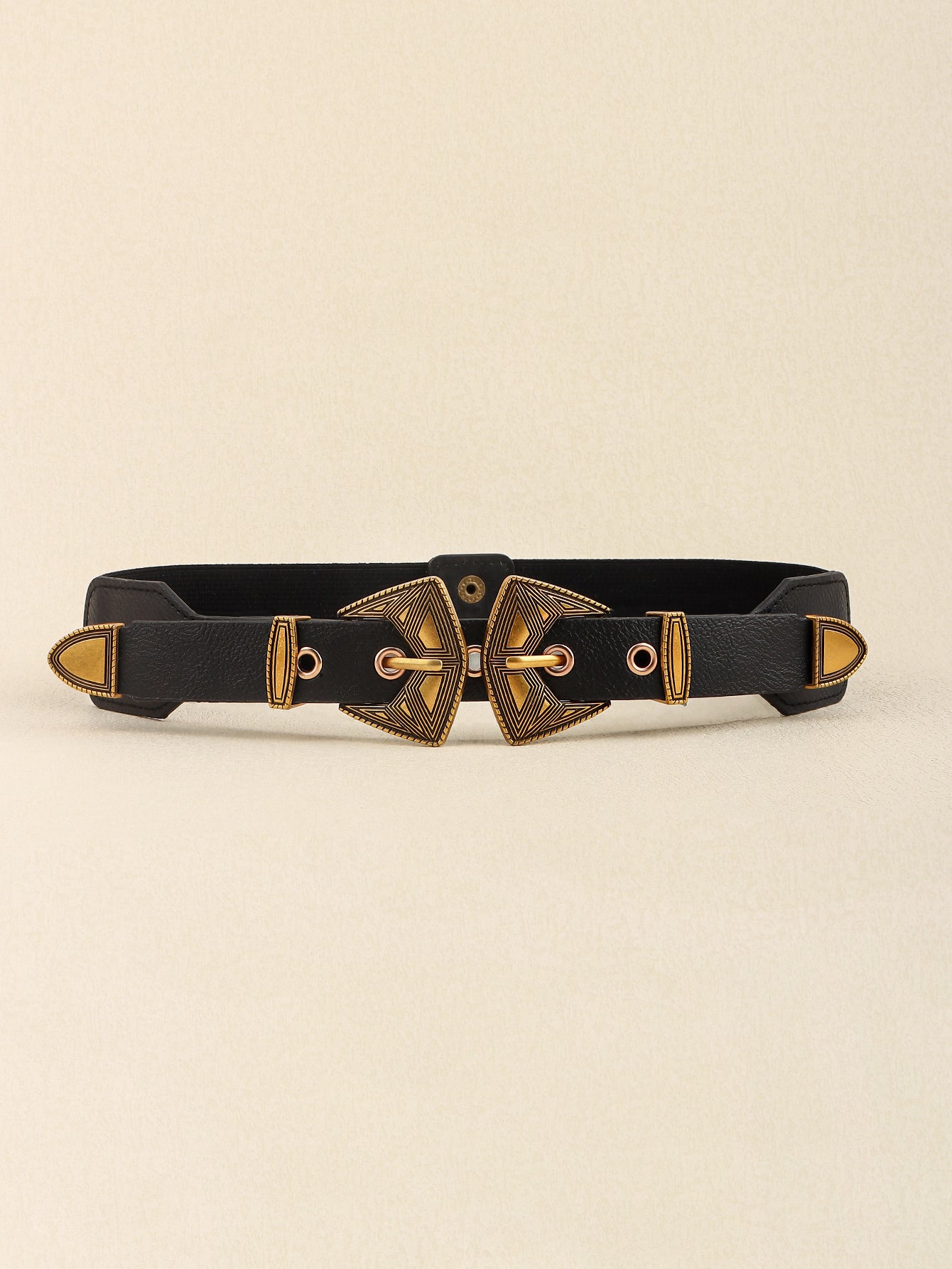 Double Buckle PU Leather Belt