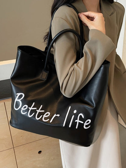 BETTER LIFE PU Leather Tote Bag | Trending Chic NZ