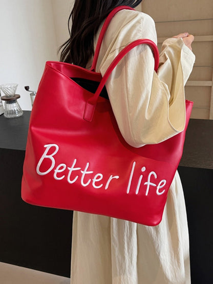 BETTER LIFE PU Leather Tote Bag | Trending Chic NZ