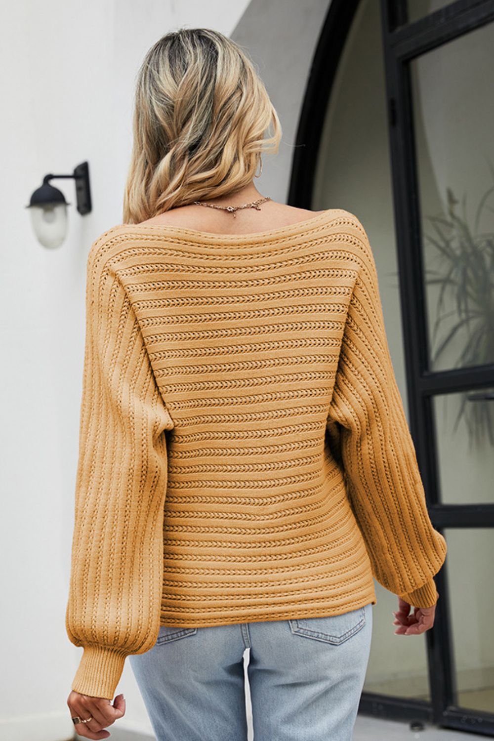 Boat Neck Batwing Sleeve Sweater | Trending Chic NZ