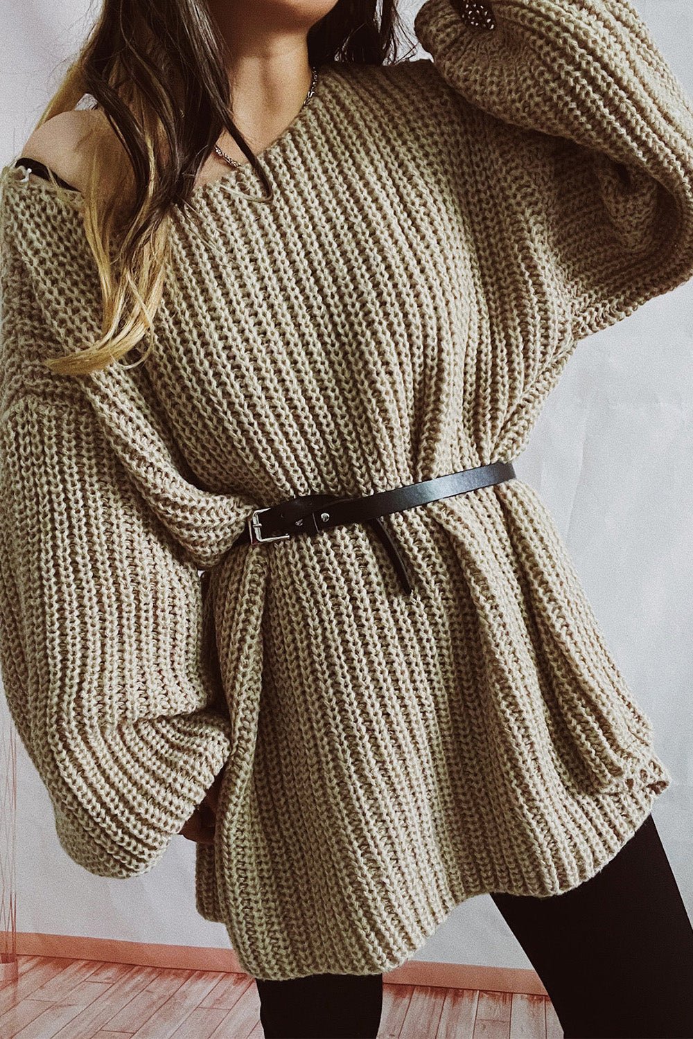 Boat Neck Dropped Shoulder Mini Sweater Dress | Trending Chic NZ