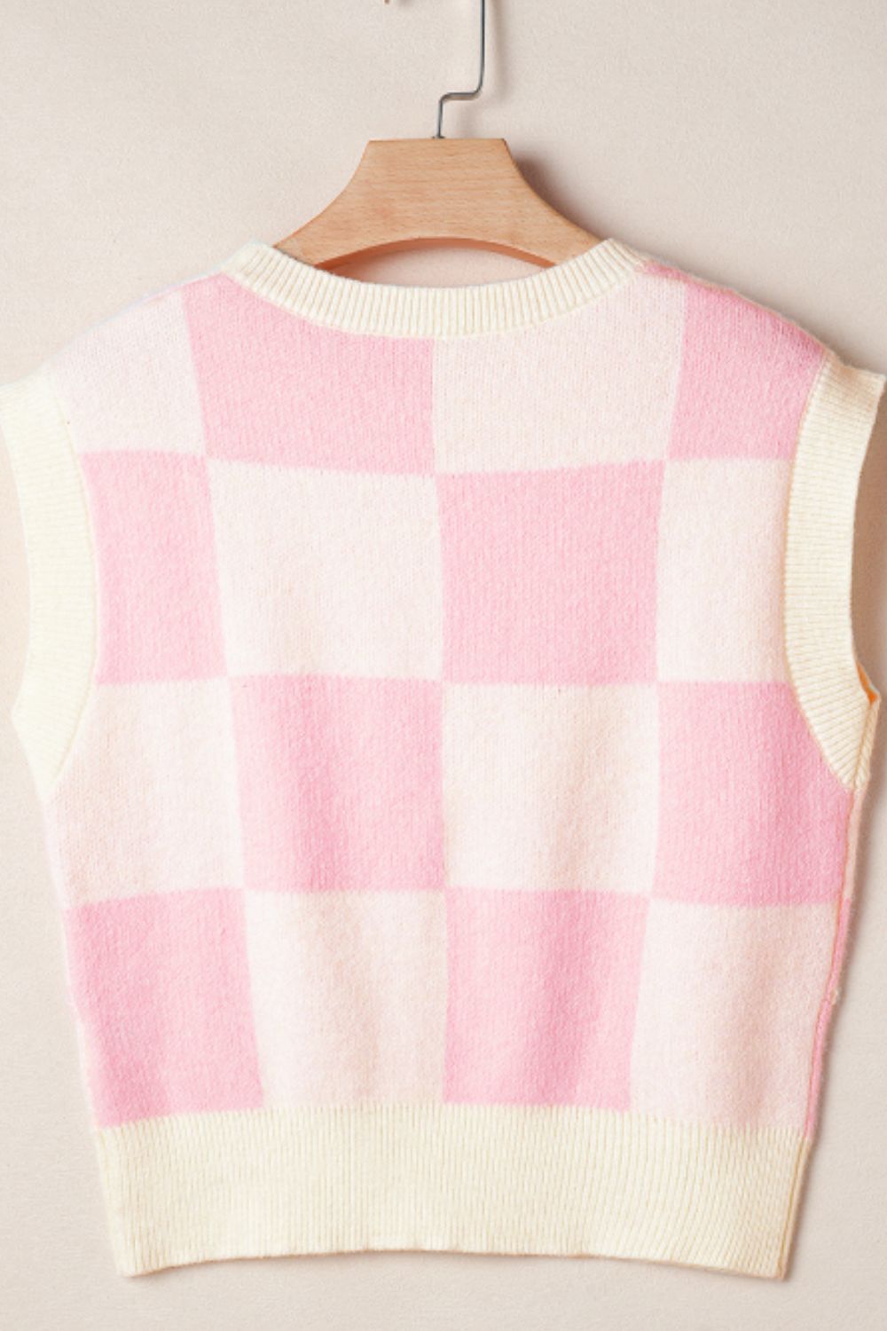 Bow Checkered Round Neck Sweater Vest | Trending Chic NZ