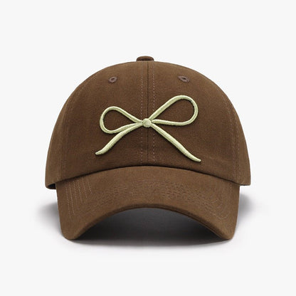 Bow Embroidered Cotton Baseball Cap | Trending Chic NZ