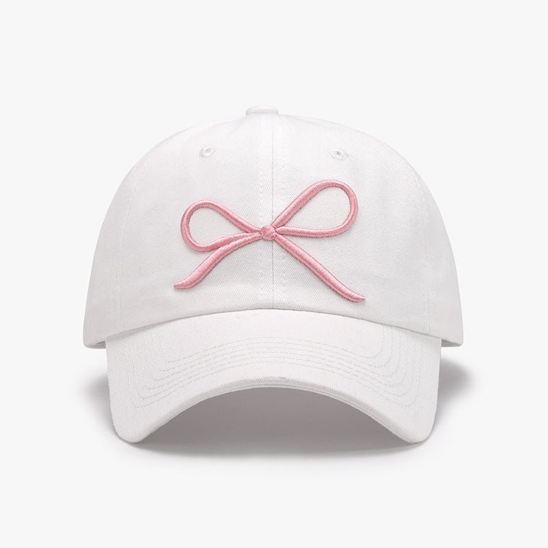 Bow Embroidered Cotton Baseball Cap | Trending Chic NZ