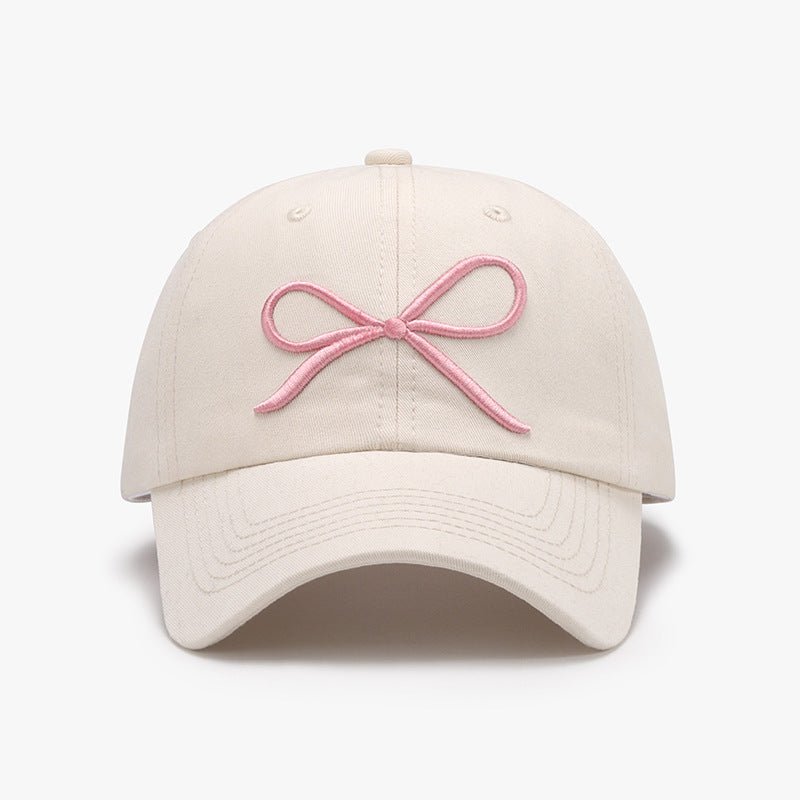 Bow Embroidered Cotton Baseball Cap | Trending Chic NZ