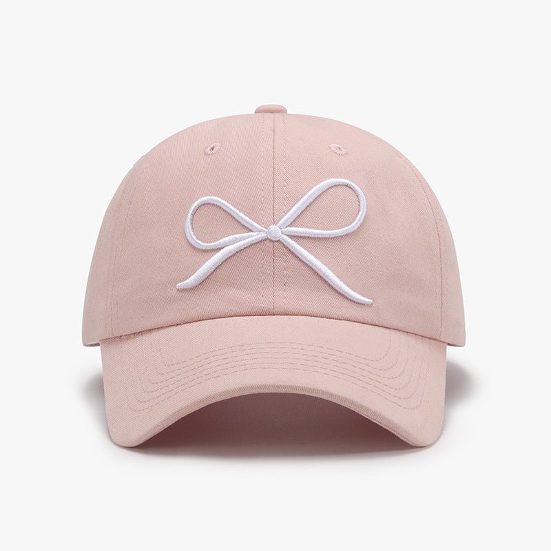 Bow Embroidered Cotton Baseball Cap | Trending Chic NZ