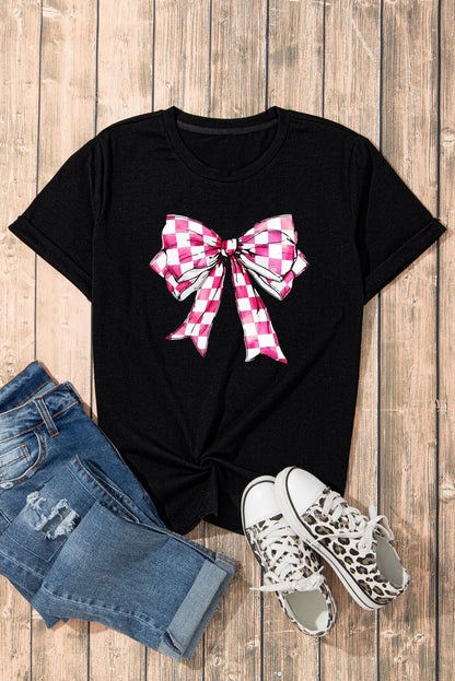 Bow Graphic Round Neck Short Sleeve T-Shirt | Trending Chic NZ