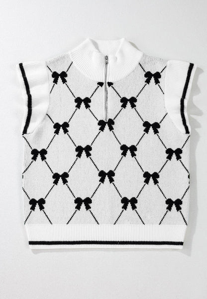 Bow Half Zip Sweater Vest | Trending Chic NZ