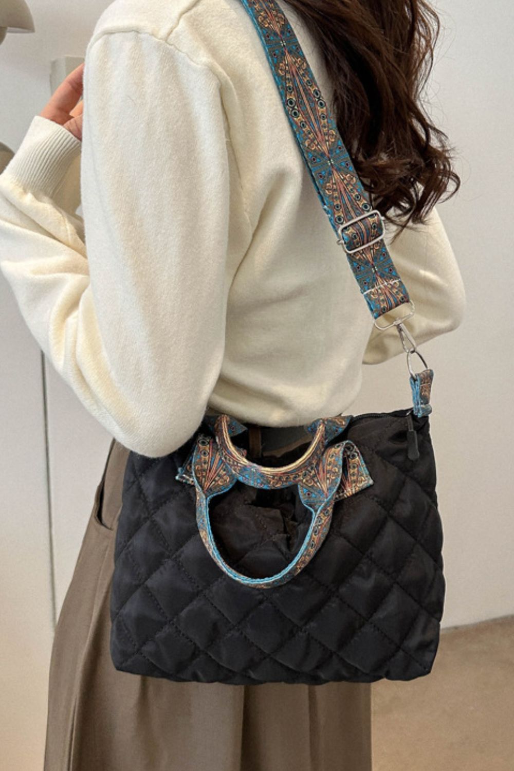 Bubble Textured Printed Strap Handbag | Trending Chic NZ