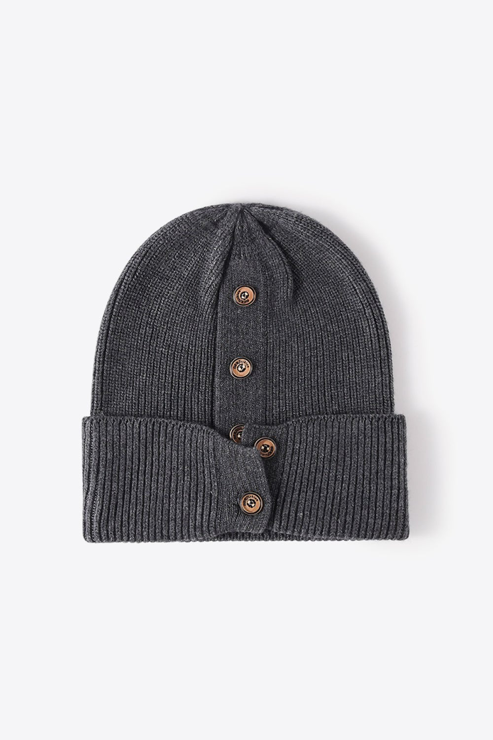 Button Detail Rib - Knit Cuff Beanie | Trending Chic NZ