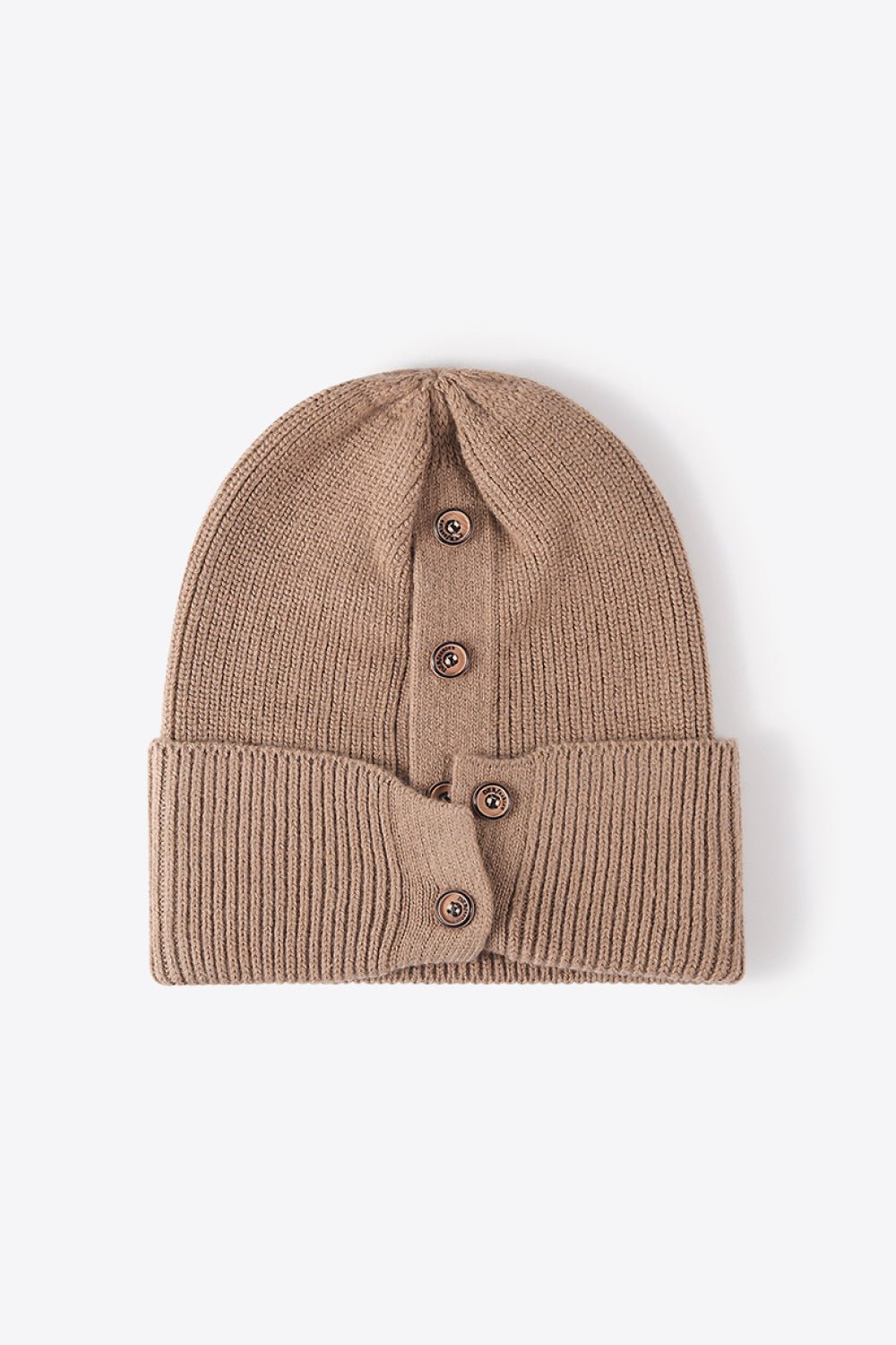 Button Detail Rib - Knit Cuff Beanie | Trending Chic NZ