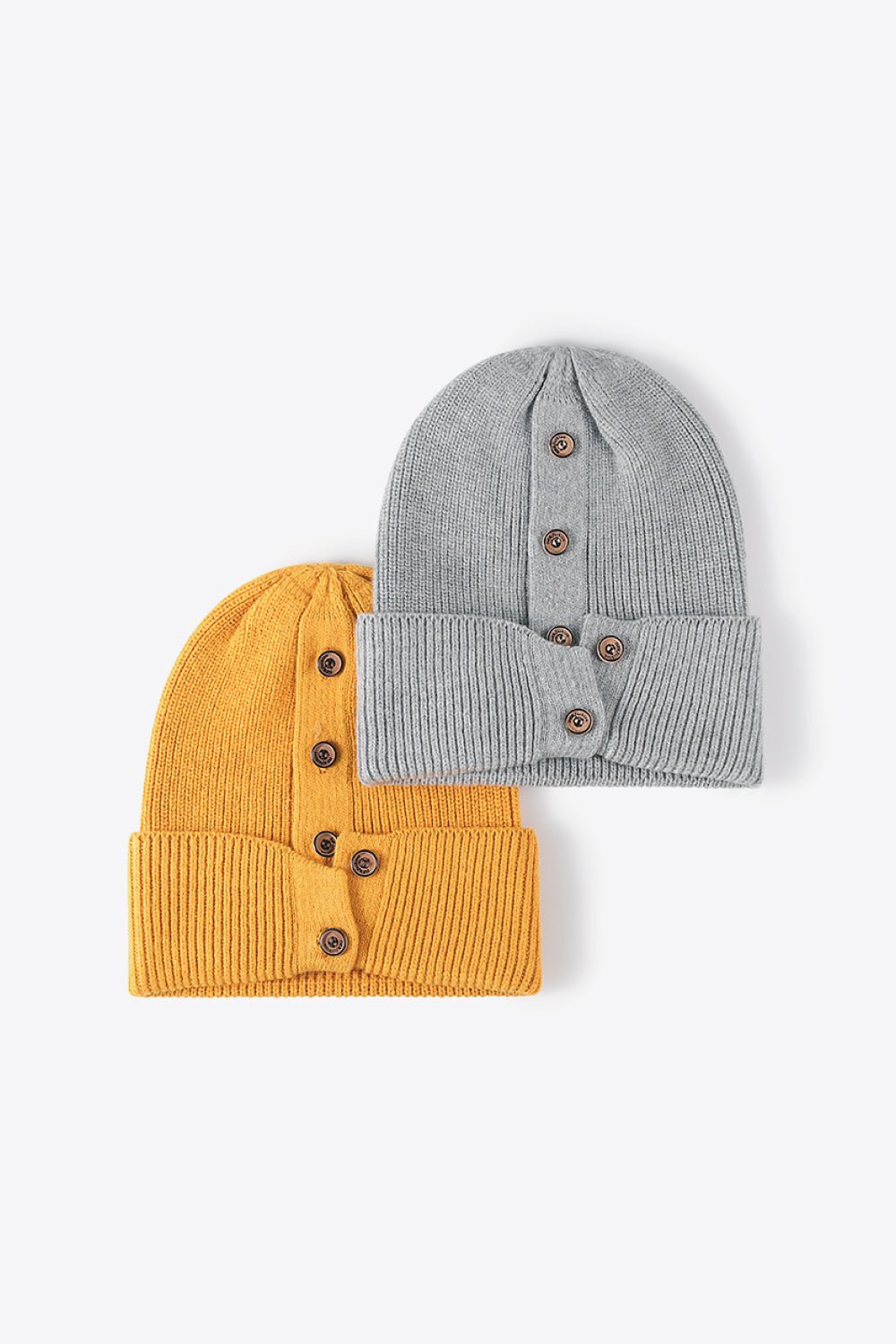 Button Detail Rib - Knit Cuff Beanie | Trending Chic NZ